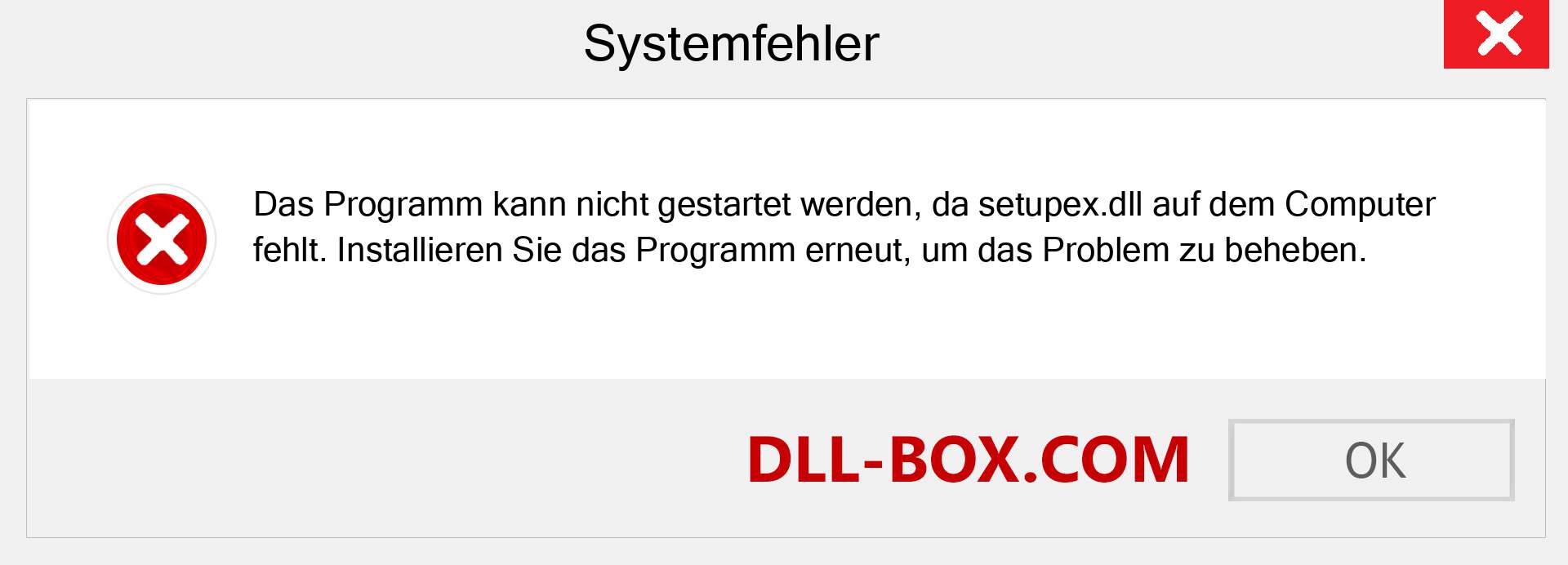 setupex.dll-Datei fehlt?. Download für Windows 7, 8, 10 - Fix setupex dll Missing Error unter Windows, Fotos, Bildern